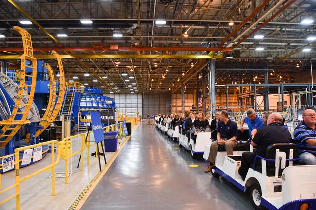 NASA Administrator Tours Michoud Assembly Facility, Highlighting Space Launch System Rocket Progress